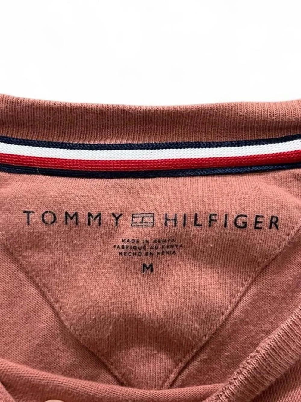 Tommy Hilfiger Pink Fall Boho Preppy Minimalist Men’s Medium 100% Cotton T-Shirt